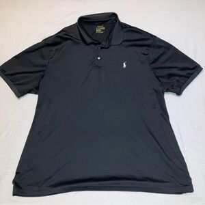 Ralph Lauren Performance Polo Shirt Mens Black Golf Athletic XL